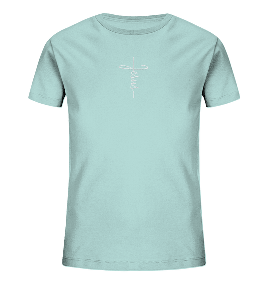 Jesus in Kreuzform - Stick (Weiß) - Kids Organic Shirt (Stick)