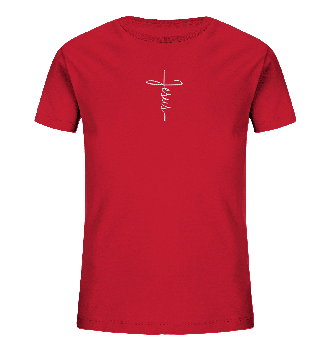 Jesus in Kreuzform - Stick (Weiß) - Kids Organic Shirt (Stick)