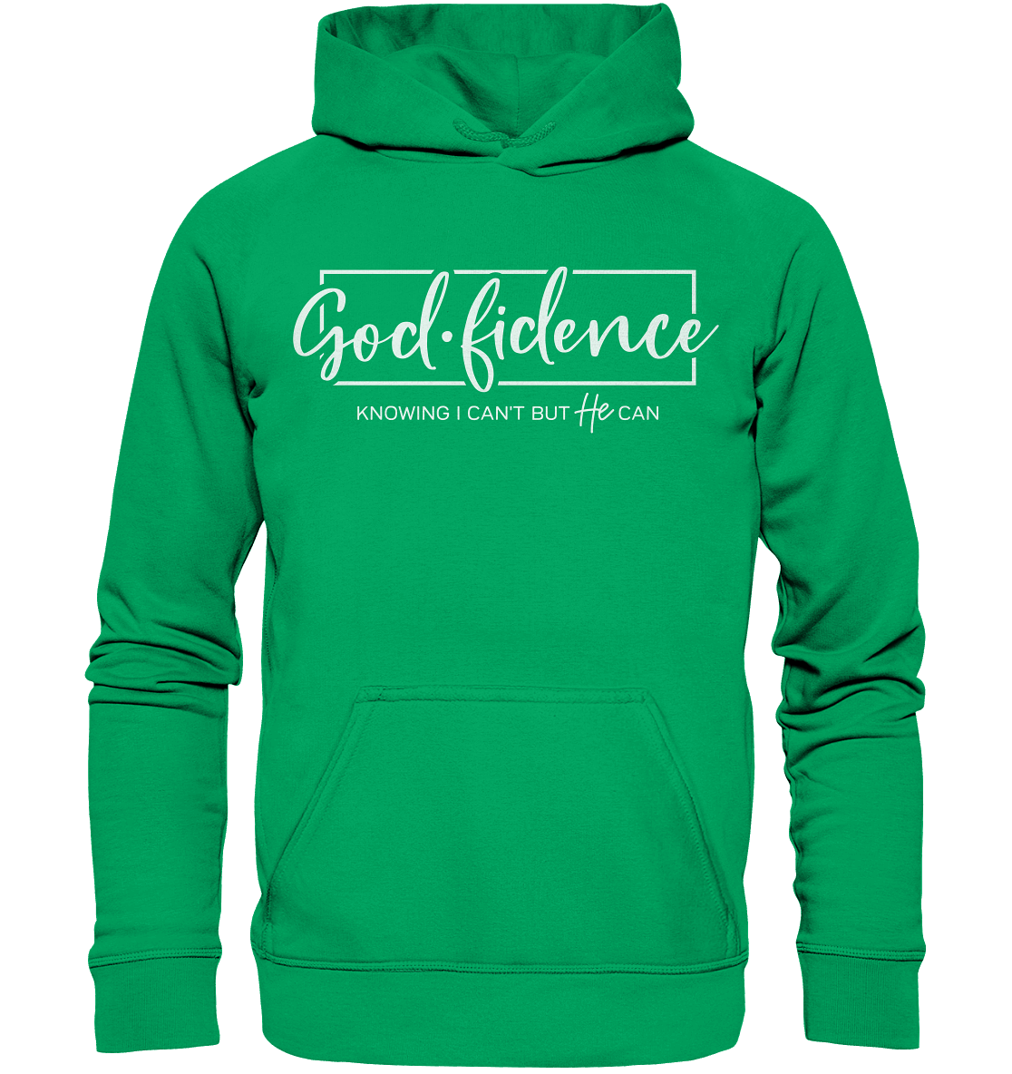 God.fidence – Knowing I can’t but He can | Christliche Kleidung  - Kids Premium Hoodie