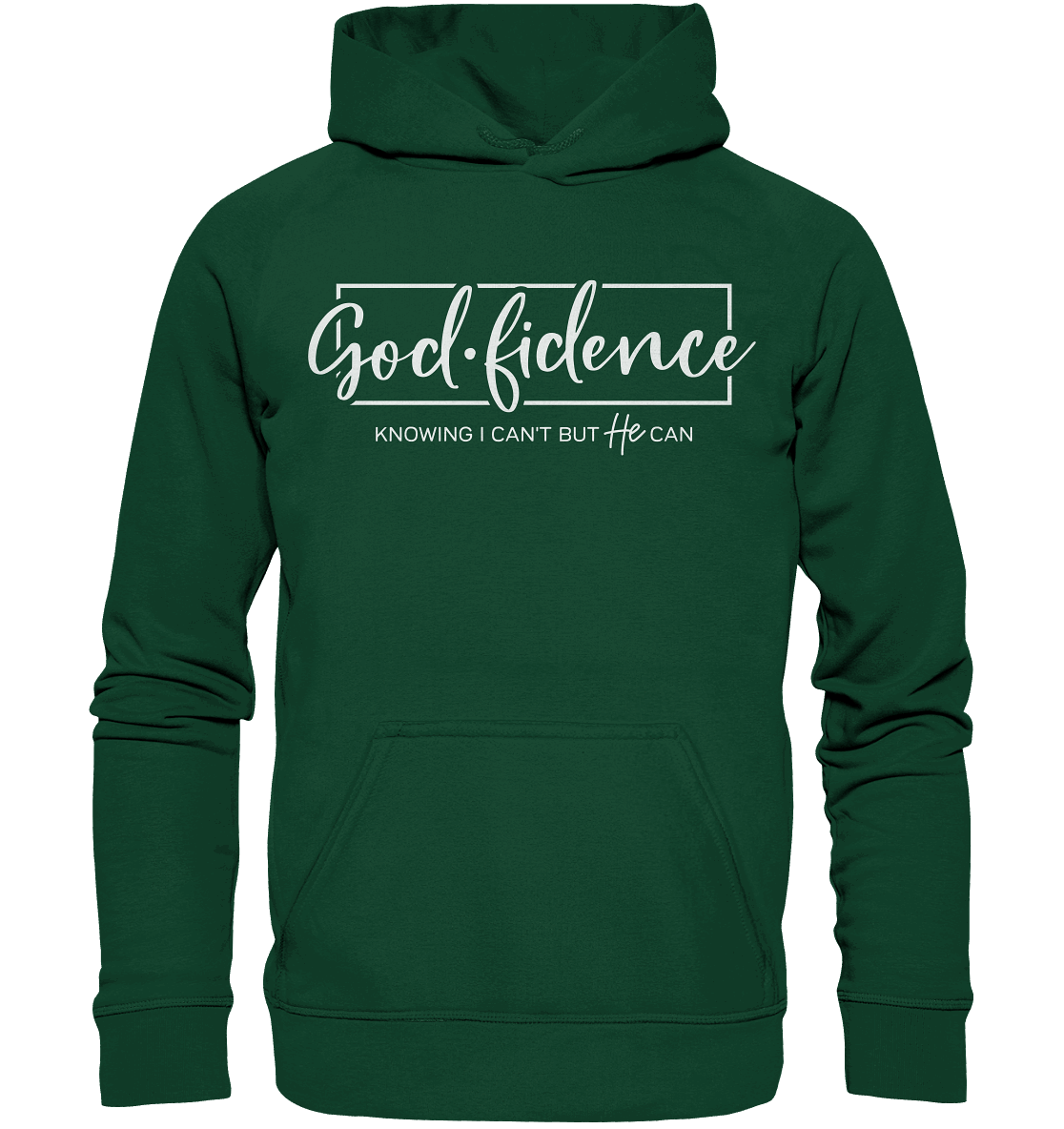 God.fidence – Knowing I can’t but He can | Christliche Kleidung  - Kids Premium Hoodie