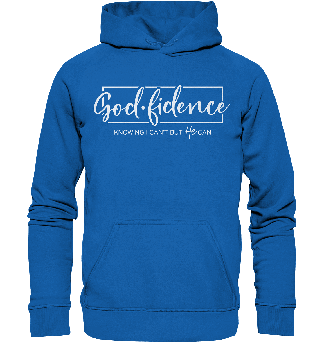 God.fidence – Knowing I can’t but He can | Christliche Kleidung  - Kids Premium Hoodie