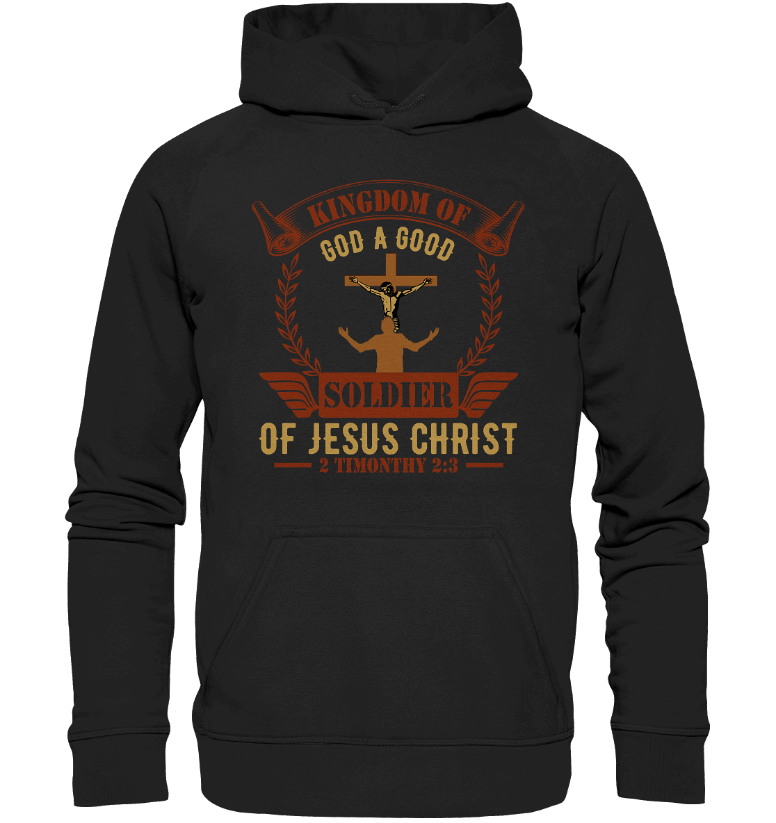 Kingdom of God – A Good Soldier of Jesus Christ | Christliches Design in Braun - Kids Premium Hoodie