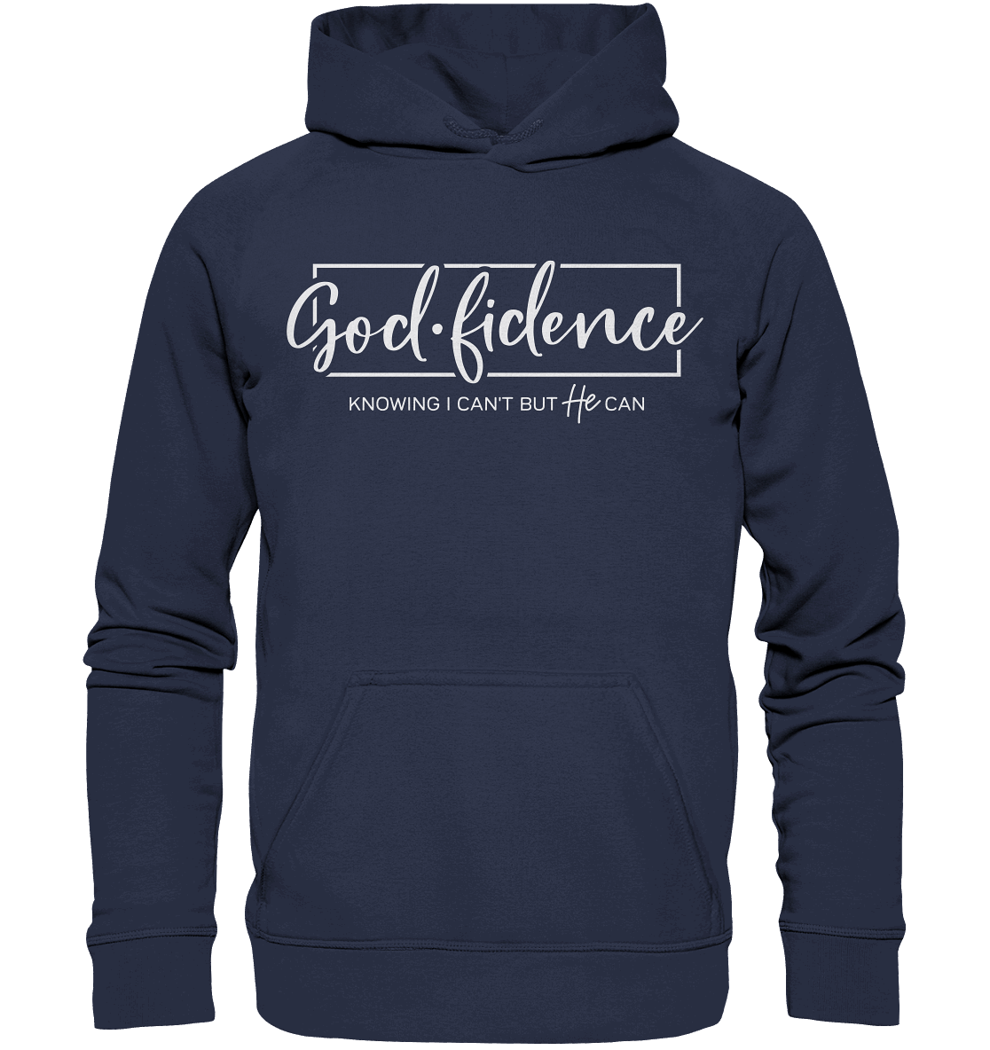 God.fidence – Knowing I can’t but He can | Christliche Kleidung  - Kids Premium Hoodie