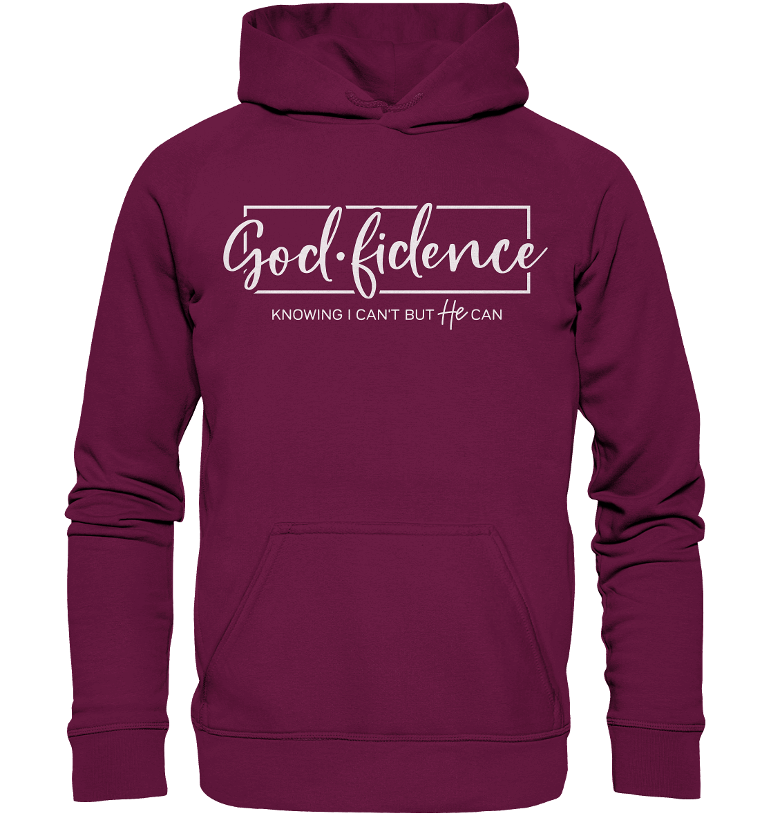 God.fidence – Knowing I can’t but He can | Christliche Kleidung  - Kids Premium Hoodie