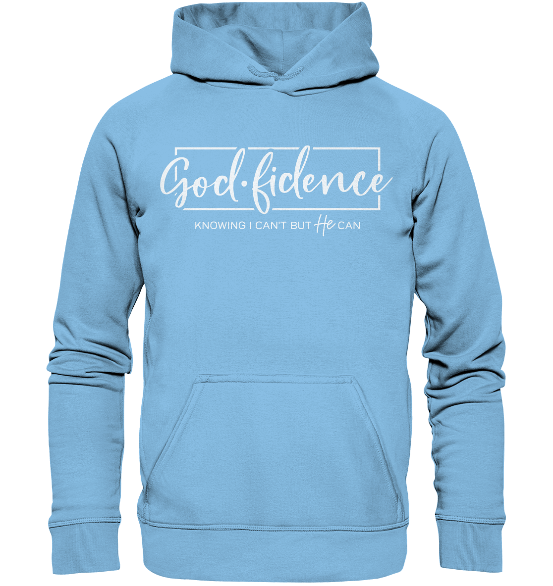 God.fidence – Knowing I can’t but He can | Christliche Kleidung  - Kids Premium Hoodie