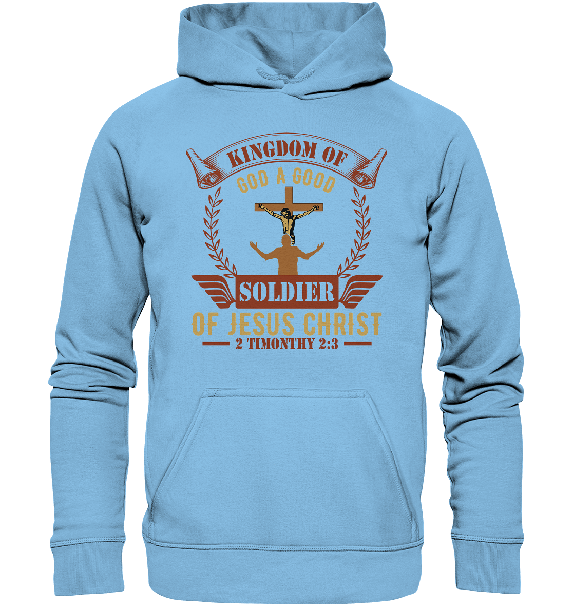 Kingdom of God – A Good Soldier of Jesus Christ | Christliches Design in Braun - Kids Premium Hoodie