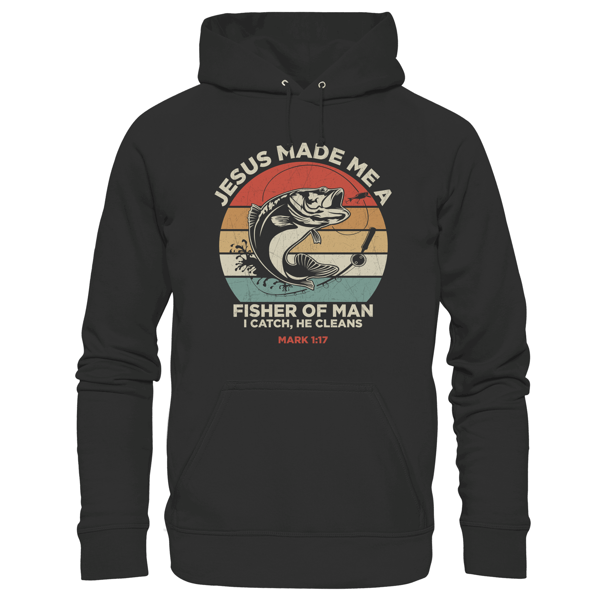 Jesus Made Me a Fisher of Men – I Catch, He Cleans | Christliches Design inspiriert von Matthäus 4:19 - Kids Premium Hoodie