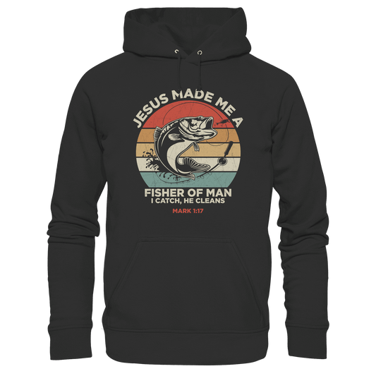Jesus Made Me a Fisher of Men – I Catch, He Cleans | Christliches Design inspiriert von Matthäus 4:19 - Kids Premium Hoodie