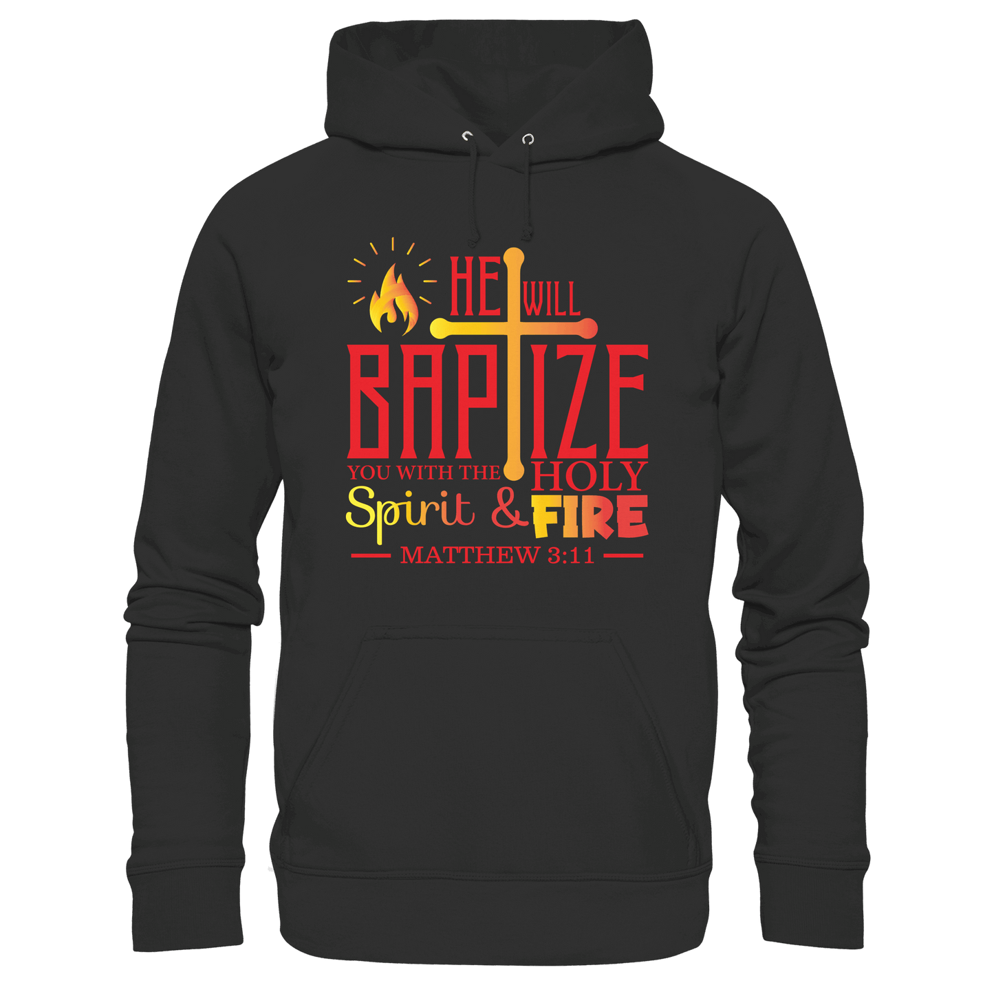 Getauft mit Geist und Feuer – Matthäus 3,11 | Christliches Design - Kids Premium Hoodie