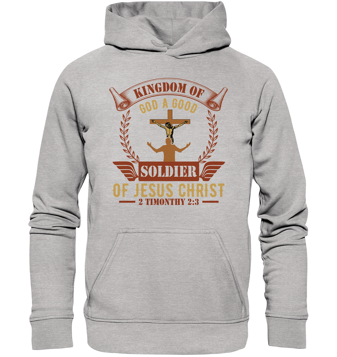 Kingdom of God – A Good Soldier of Jesus Christ | Christliches Design in Braun - Kids Premium Hoodie