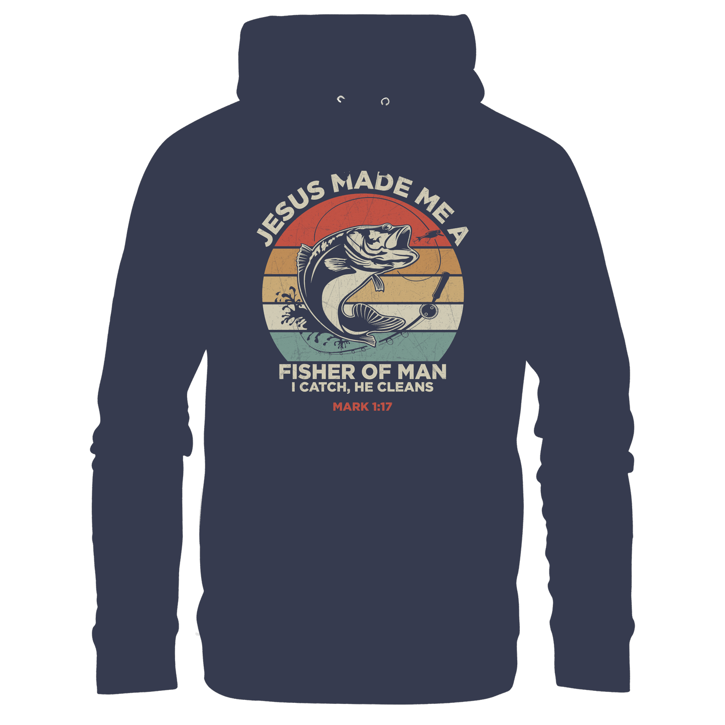 Jesus Made Me a Fisher of Men – I Catch, He Cleans | Christliches Design inspiriert von Matthäus 4:19 - Kids Premium Hoodie