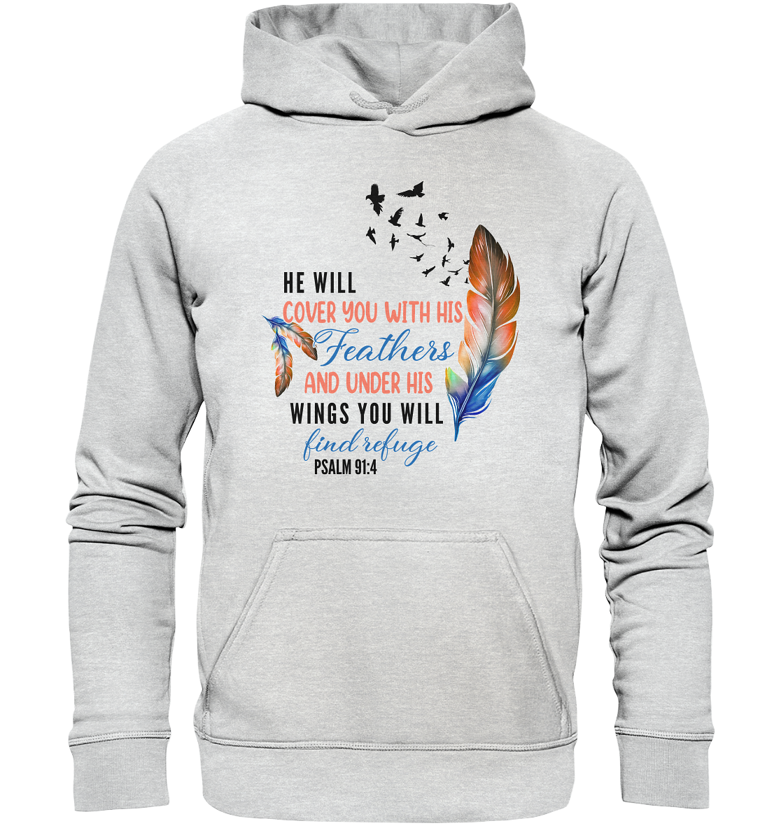 Psalm 91:4 - He will cover you with his Feathers - Kids Premium Hoodie