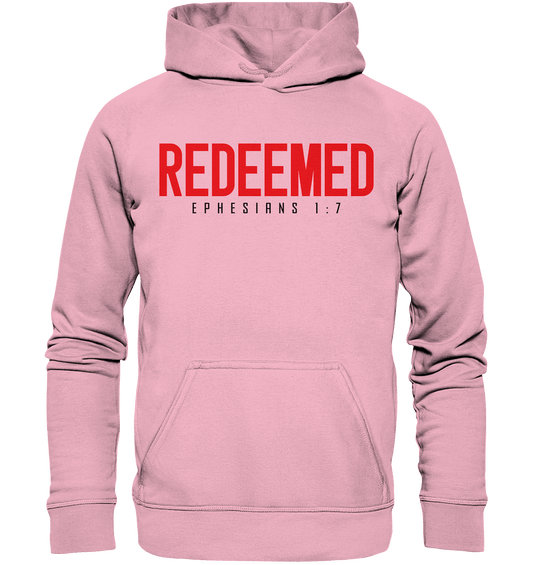 Redeemed – Ephesians 1:7 – Erlöst durch sein Blut | Christliche Produkte - Kids Premium Hoodie