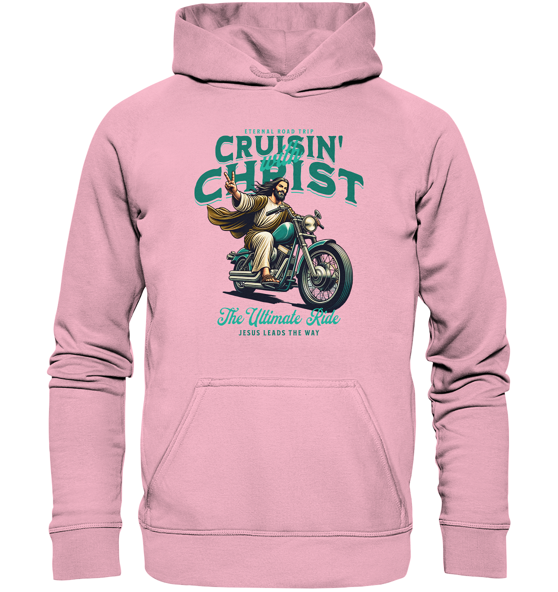 Eternal Road Trip – Cruisin' with Christ - Kids Premium Hoodie - GfoitMa - Light Pink / 116
