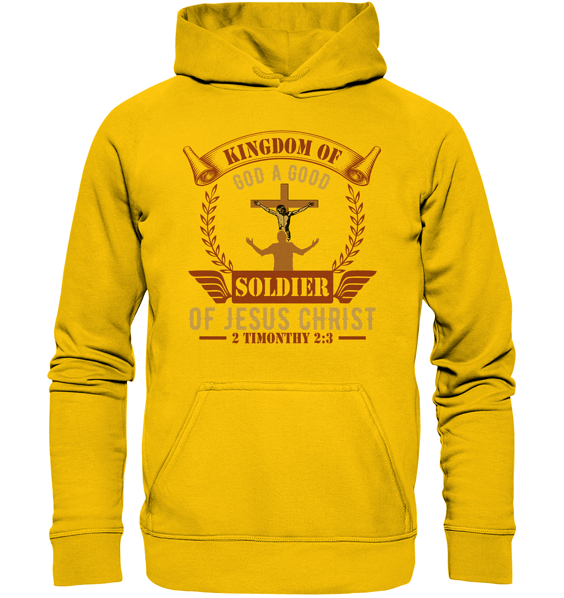 Kingdom of God – A Good Soldier of Jesus Christ | Christliches Design in Braun - Kids Premium Hoodie