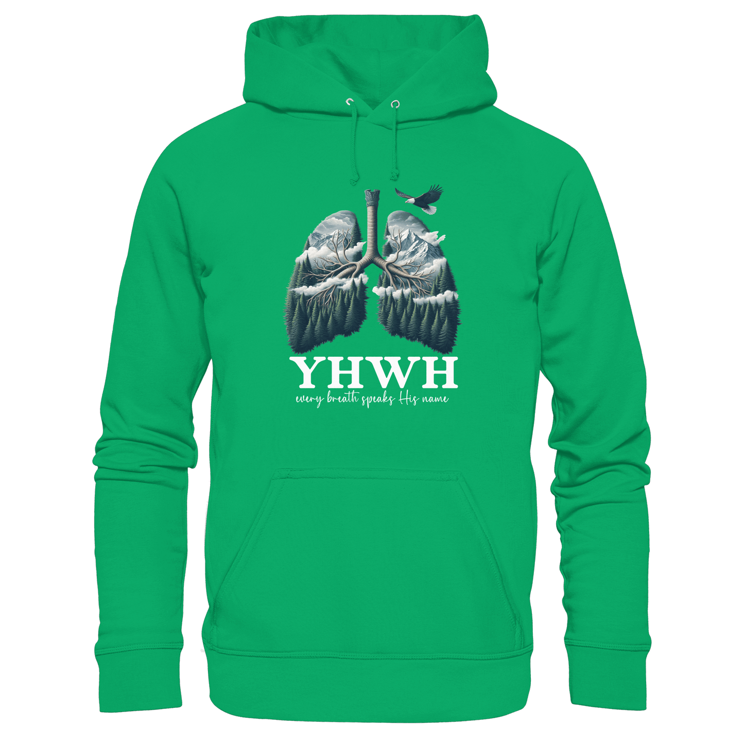 YHWH – Every Breath Speaks His Name | Atem des Lebens | Christliches Design - Kids Premium Hoodie