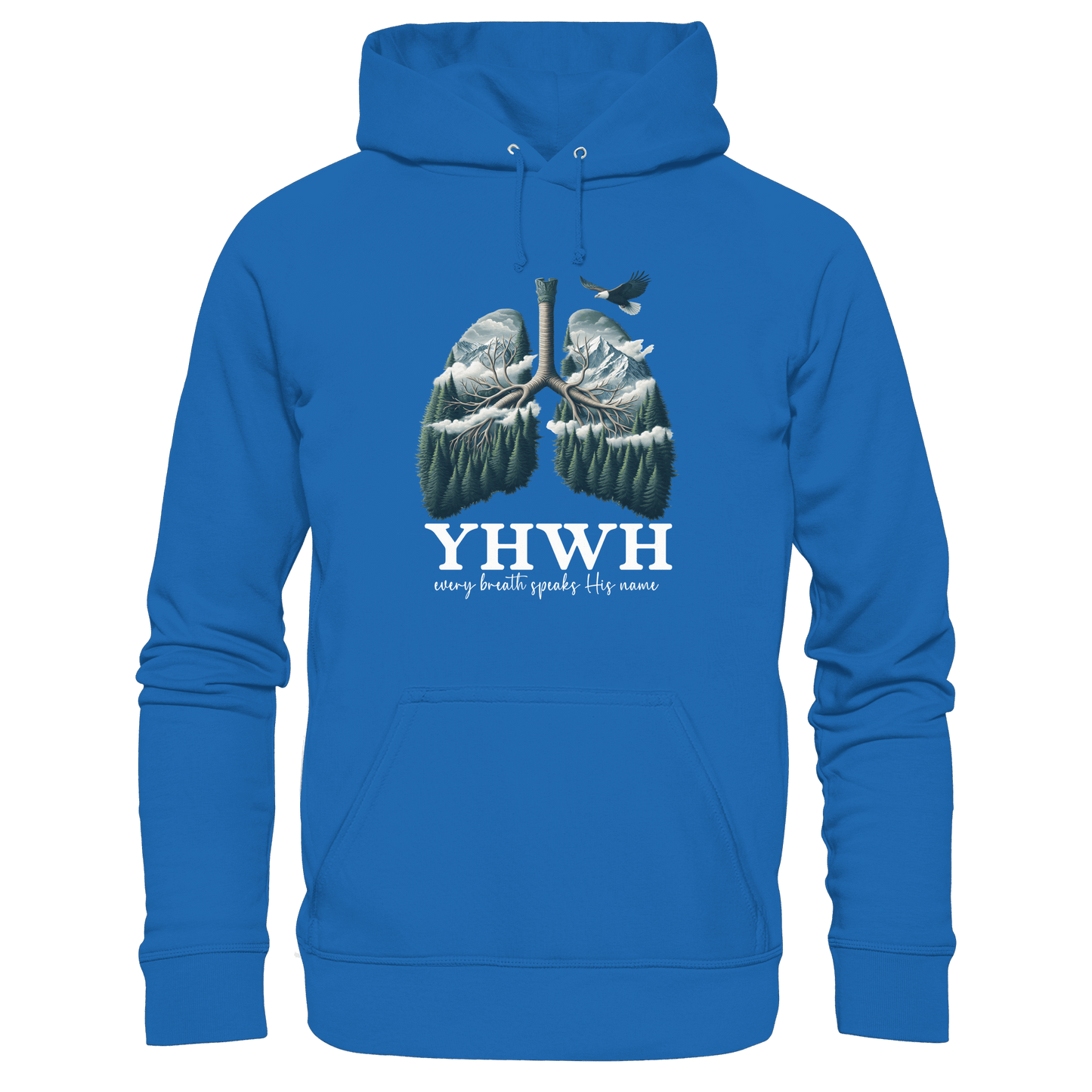 YHWH – Every Breath Speaks His Name | Atem des Lebens | Christliches Design - Kids Premium Hoodie