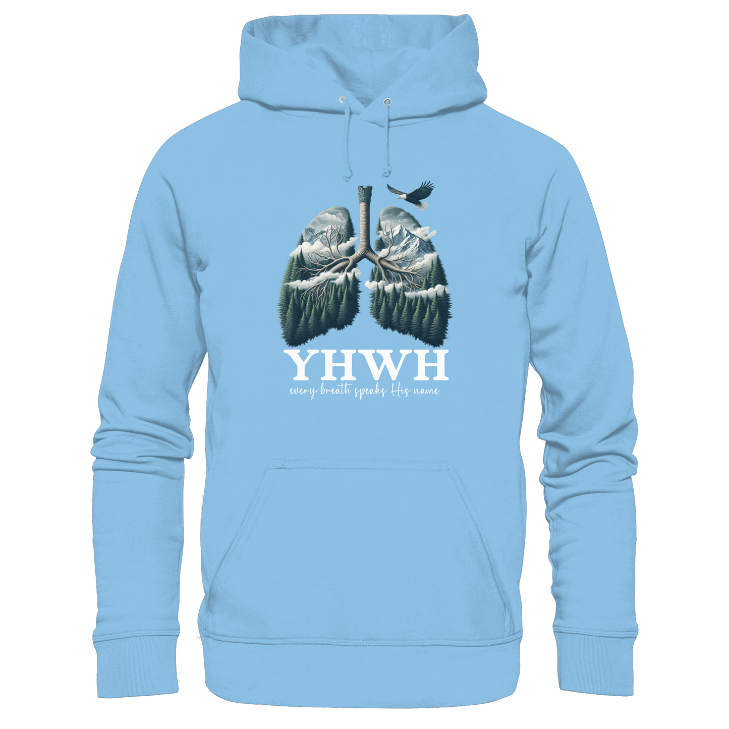 YHWH – Every Breath Speaks His Name | Atem des Lebens | Christliches Design - Kids Premium Hoodie