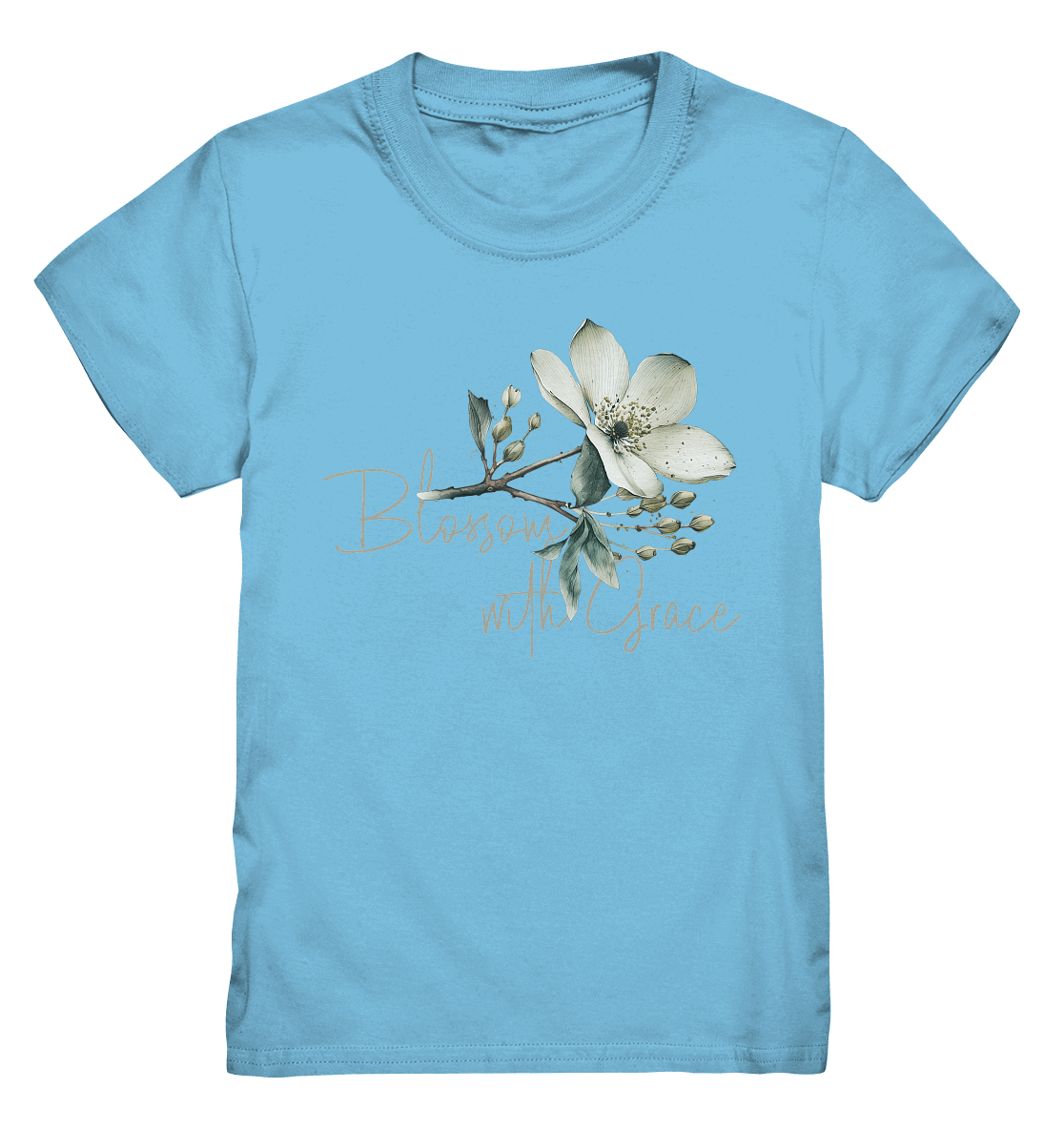Blossom with Grace - Kids Premium Shirt - GfoitMa - Sky Blue / 98/104 (3-4)