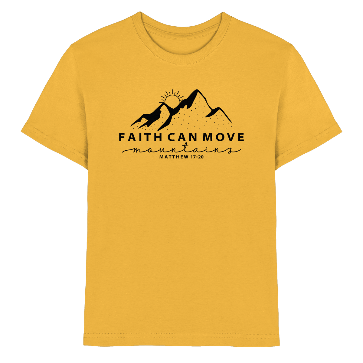 Faith Can Move Mountains – Schlichter christlicher Berg-Print | Christian Statement - Kids Premium Shirt