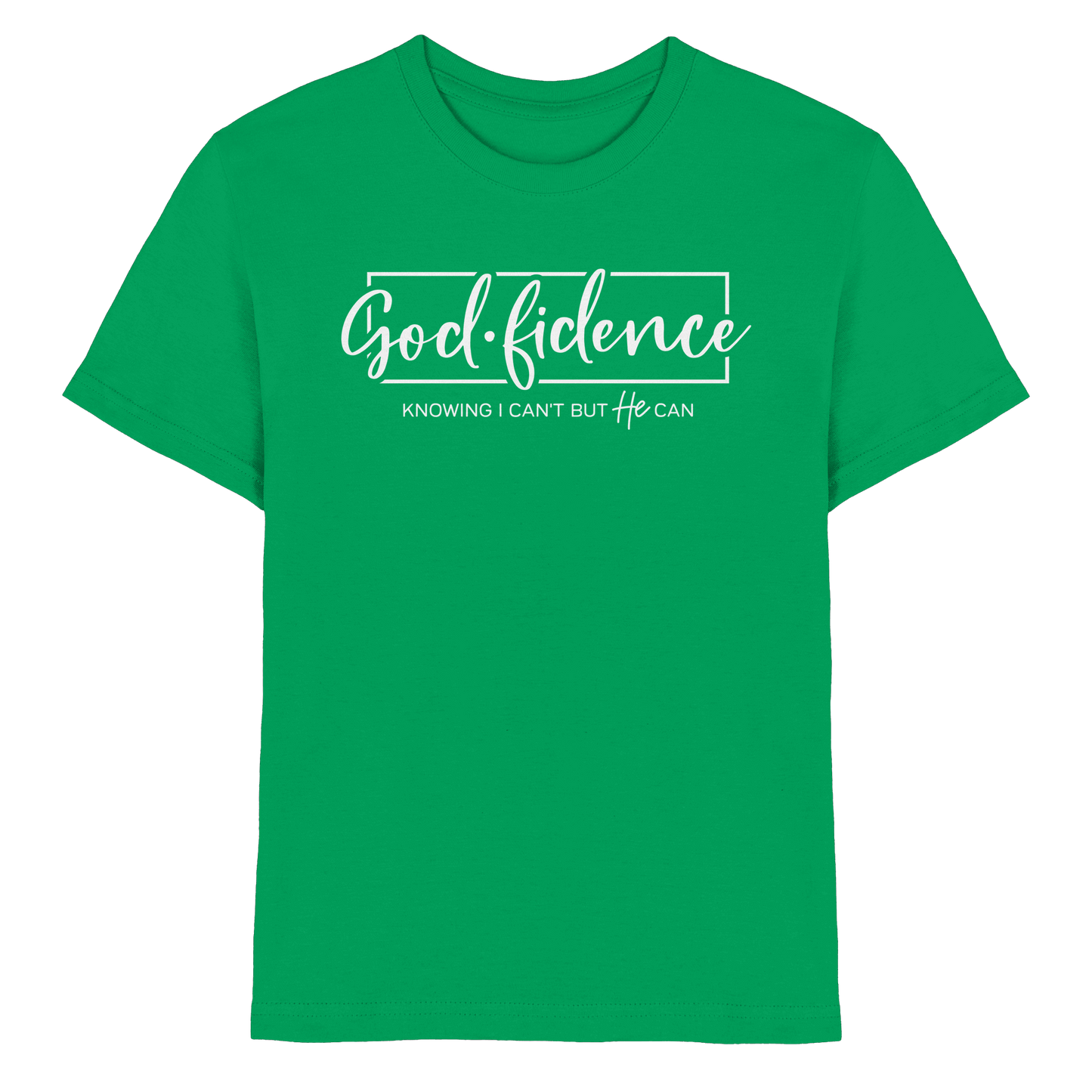 God.fidence – Knowing I can’t but He can | Christliche Kleidung  - Kids Premium Shirt