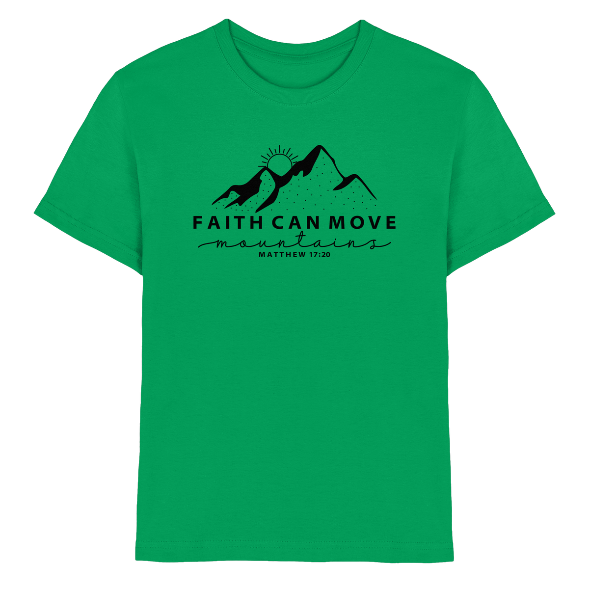 Faith Can Move Mountains – Schlichter christlicher Berg-Print | Christian Statement - Kids Premium Shirt