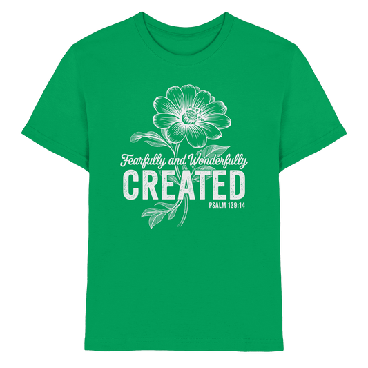 Fearfully and Wonderfully Created – Floral Grace Design - Kids Premium Shirt