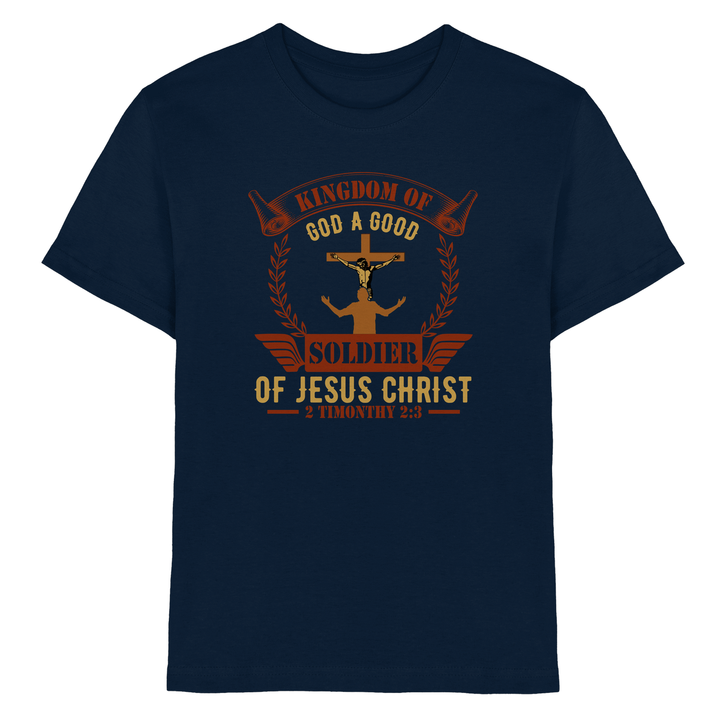 Kingdom of God – A Good Soldier of Jesus Christ | Christliches Design in Braun - Kids Premium Shirt