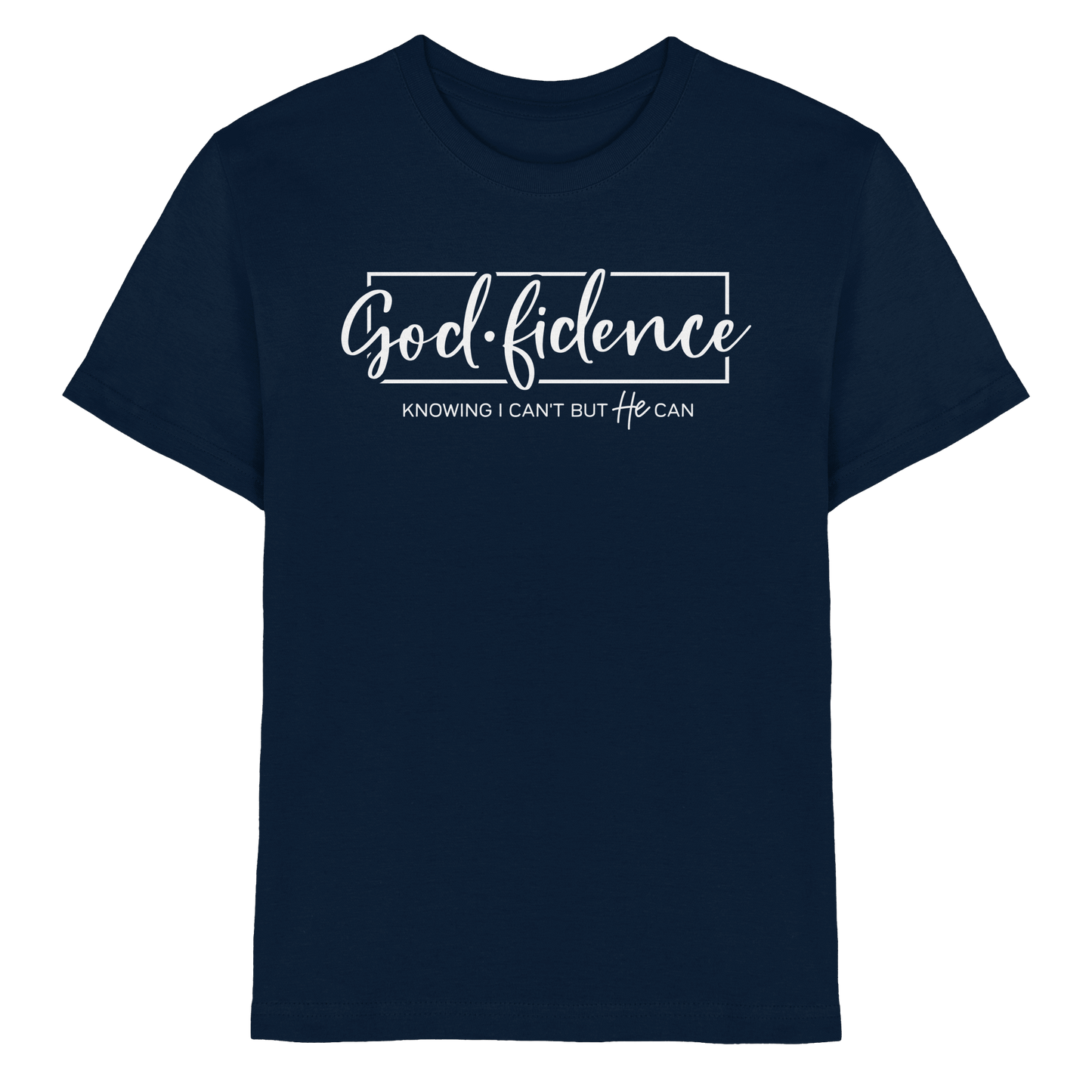 God.fidence – Knowing I can’t but He can | Christliche Kleidung  - Kids Premium Shirt