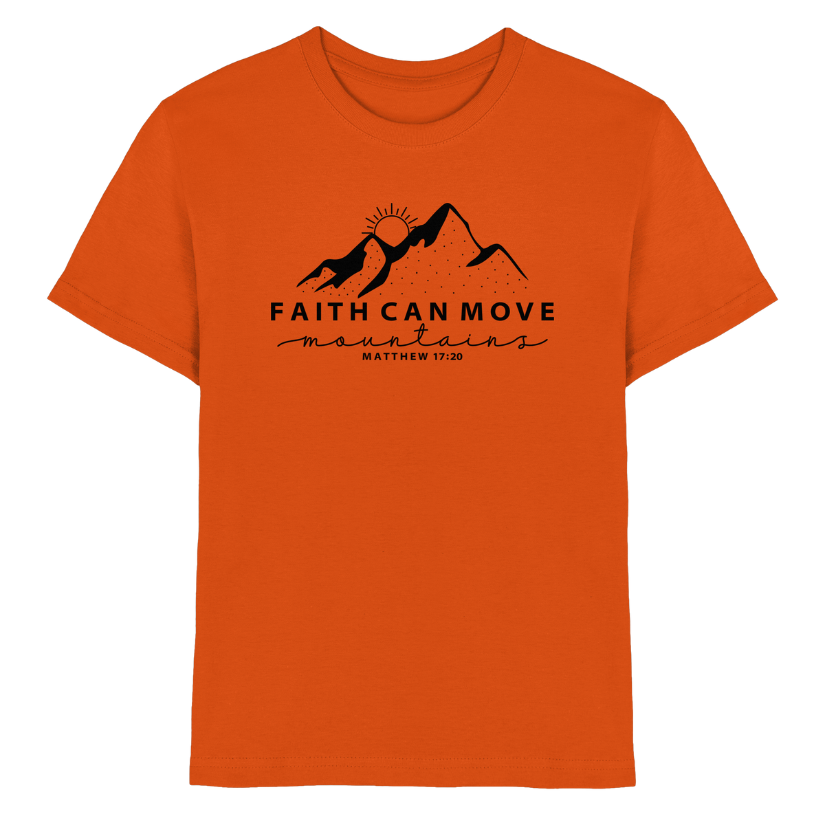 Faith Can Move Mountains – Schlichter christlicher Berg-Print | Christian Statement - Kids Premium Shirt
