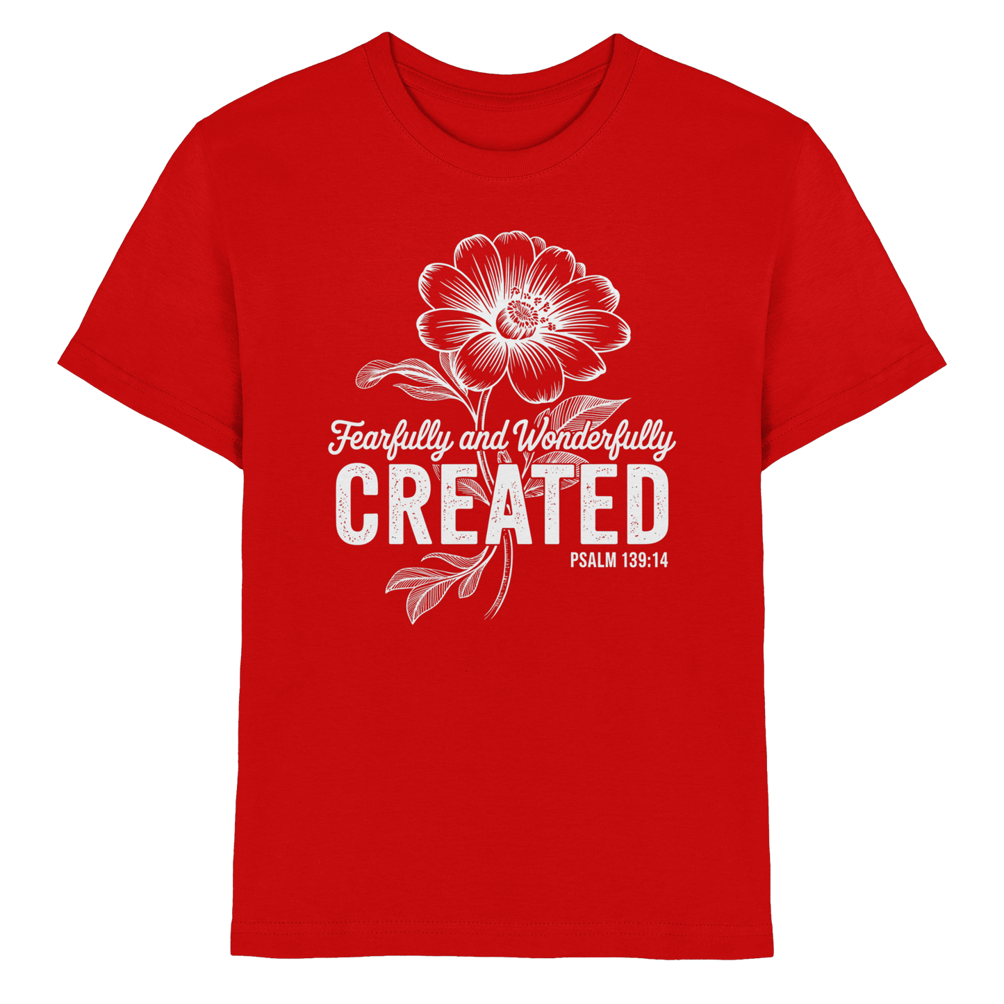 Fearfully and Wonderfully Created – Floral Grace Design - Kids Premium Shirt