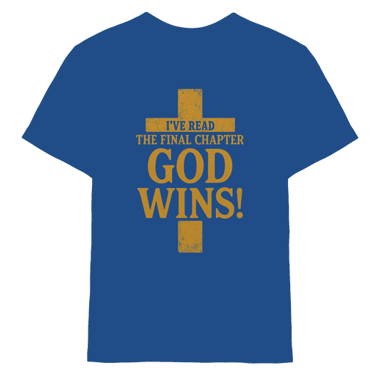 GOD WINS – Das Ende steht fest | Christliche Kleidung & Geschenke im Kreuz-Design - Kids Premium Shirt