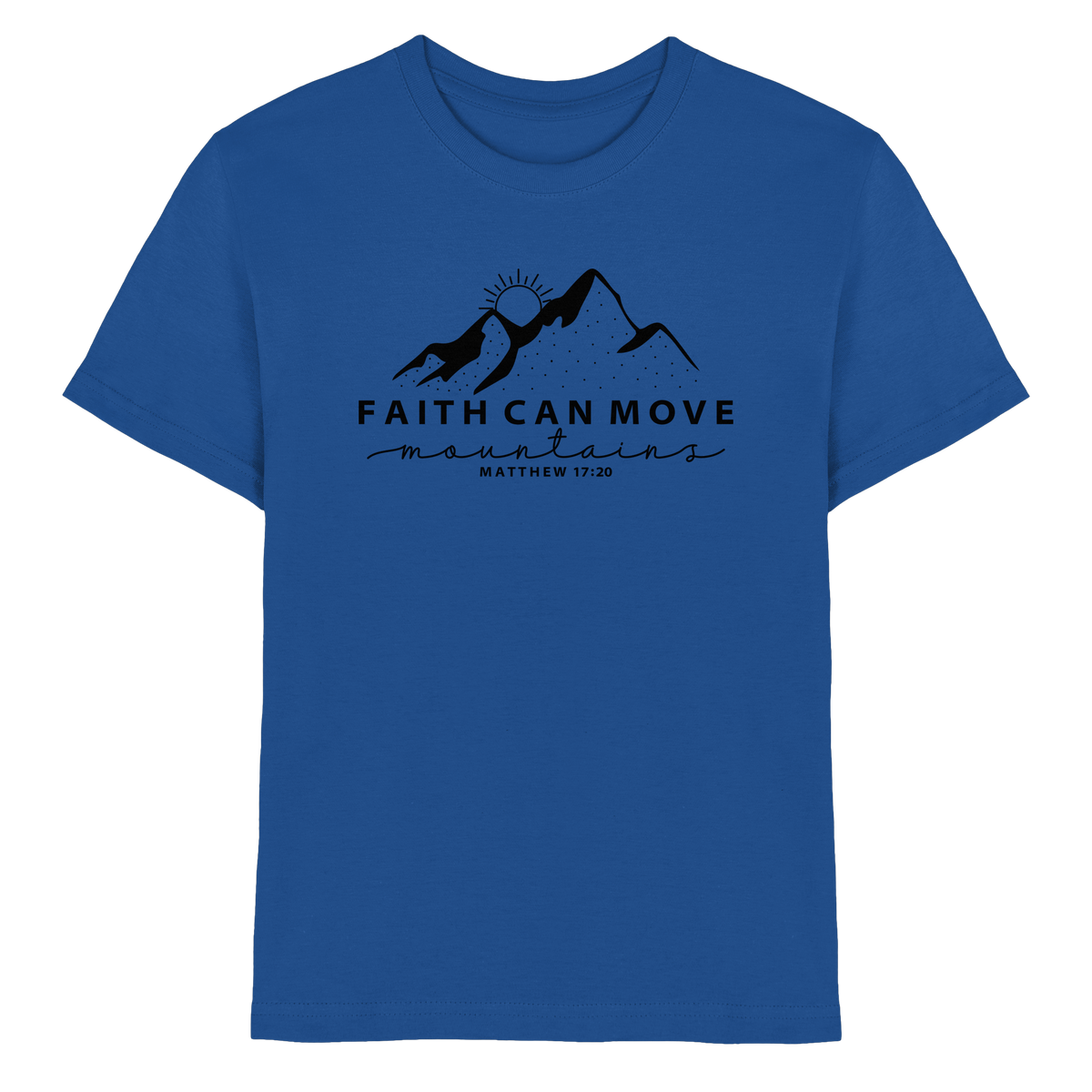 Faith Can Move Mountains – Schlichter christlicher Berg-Print | Christian Statement - Kids Premium Shirt