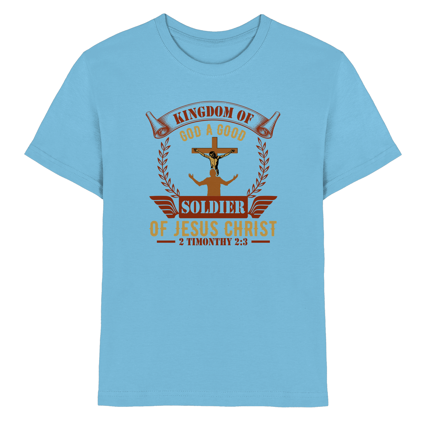 Kingdom of God – A Good Soldier of Jesus Christ | Christliches Design in Braun - Kids Premium Shirt