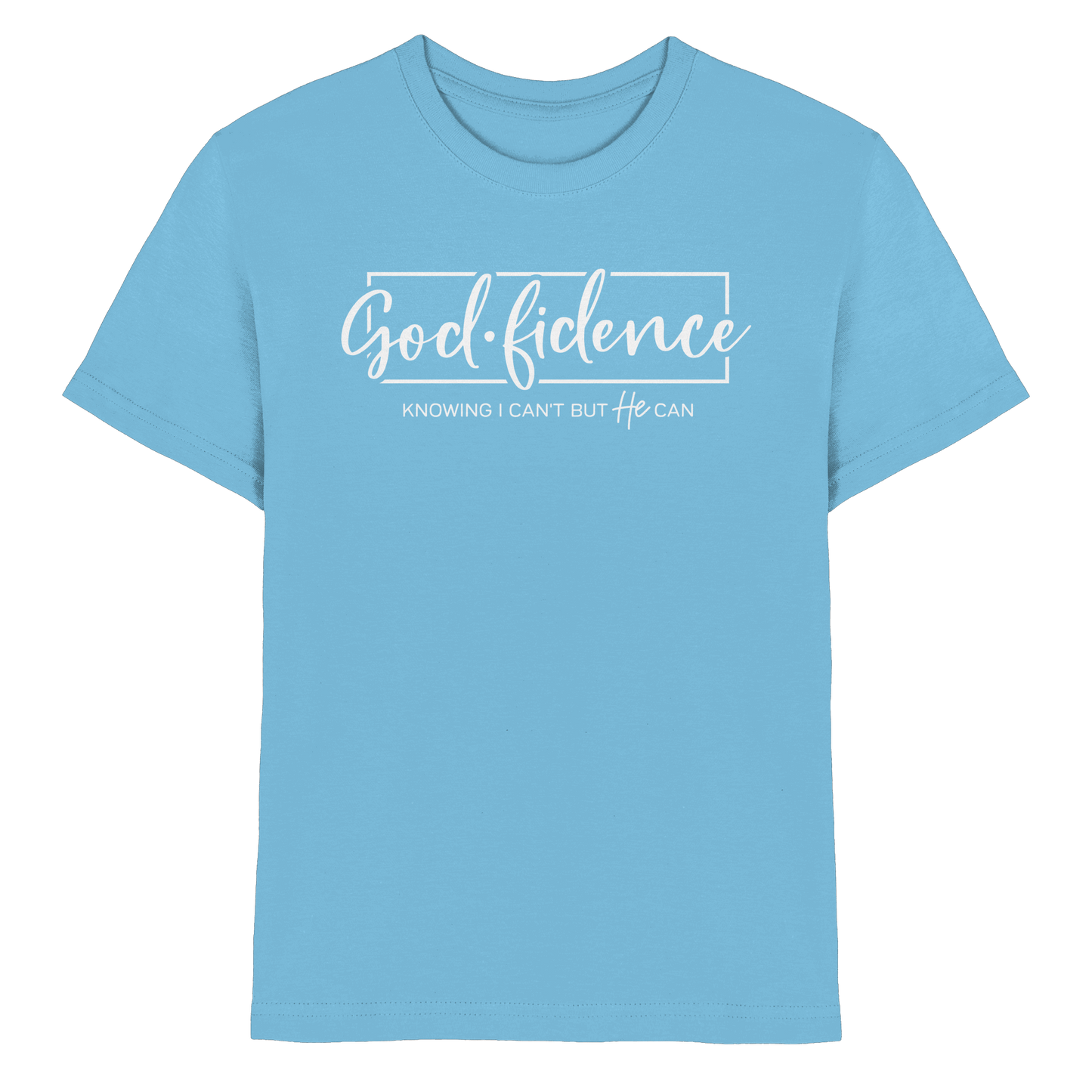 God.fidence – Knowing I can’t but He can | Christliche Kleidung  - Kids Premium Shirt