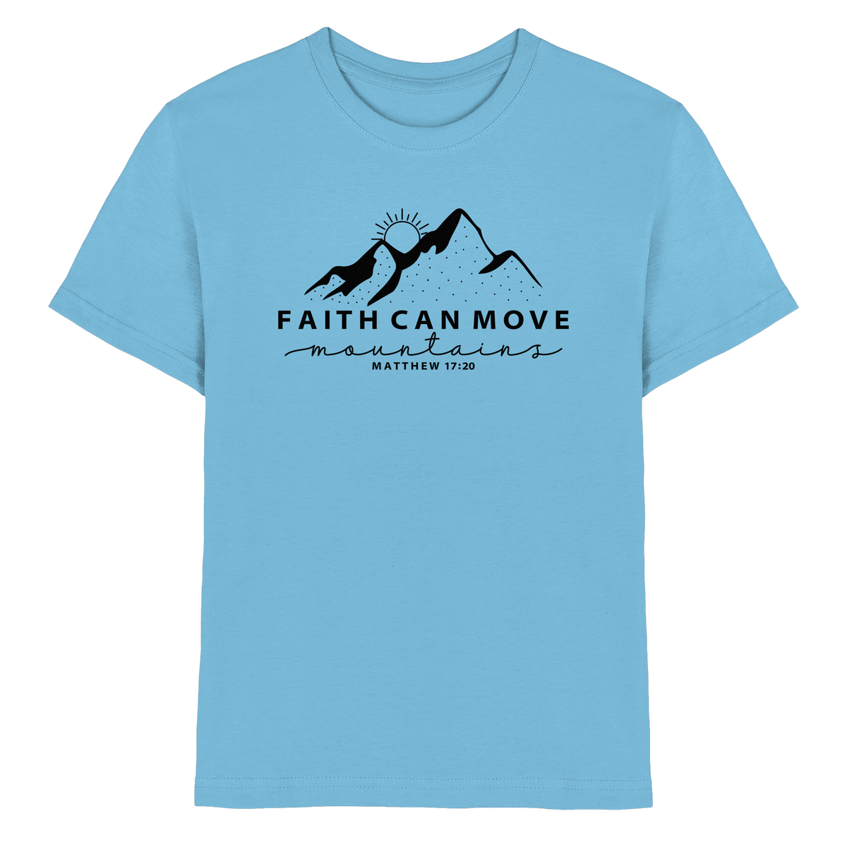 Faith Can Move Mountains – Schlichter christlicher Berg-Print | Christian Statement - Kids Premium Shirt