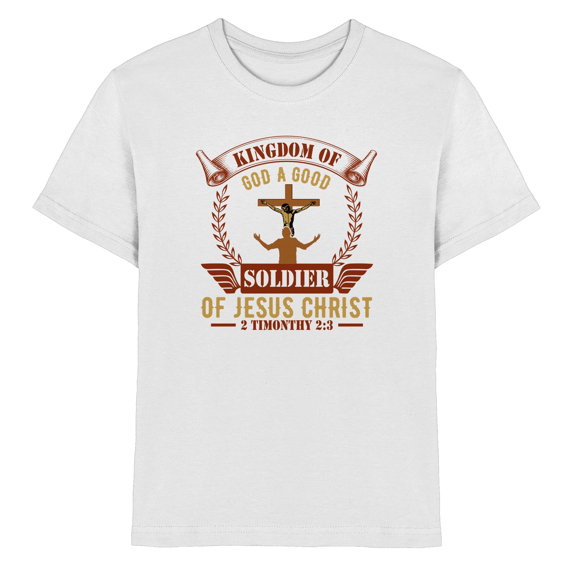 Kingdom of God – A Good Soldier of Jesus Christ | Christliches Design in Braun - Kids Premium Shirt
