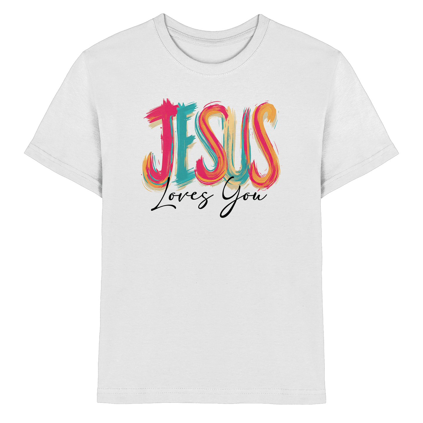Jesus Loves You – Buntes Design voller Hoffnung und Liebe | Christliches Design - Kids Premium Shirt