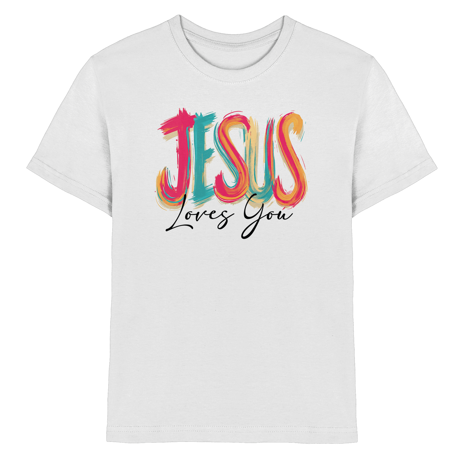Jesus Loves You – Buntes Design voller Hoffnung und Liebe | Christliches Design - Kids Premium Shirt