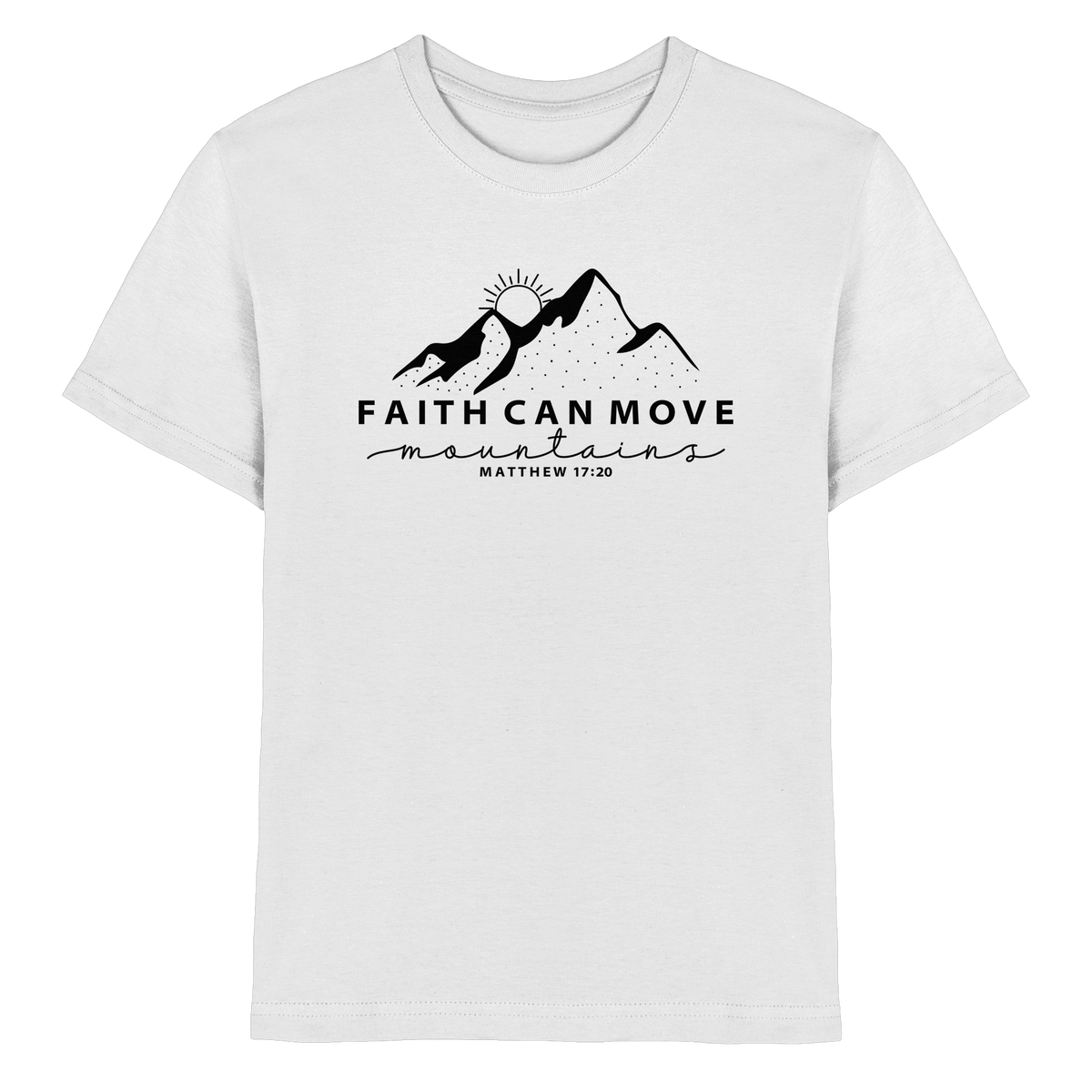 Faith Can Move Mountains – Schlichter christlicher Berg-Print | Christian Statement - Kids Premium Shirt
