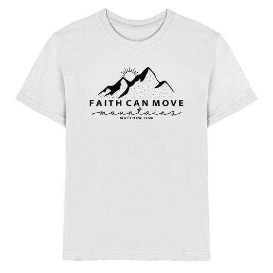 Faith Can Move Mountains – Schlichter christlicher Berg-Print | Christian Statement - Kids Premium Shirt