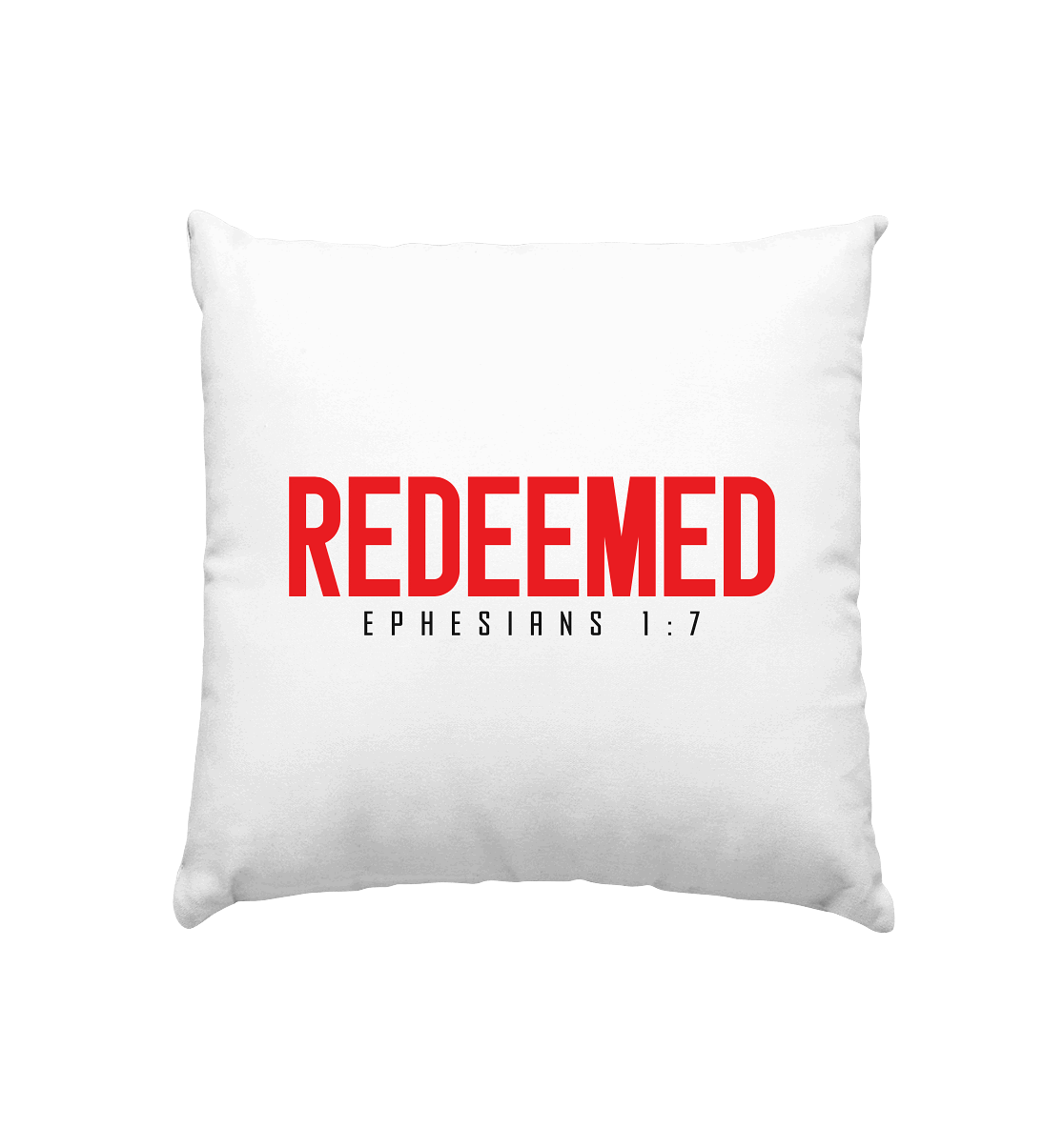 Redeemed – Ephesians 1:7 – Erlöst durch sein Blut | Christliche Produkte - Kissen 40x40cm