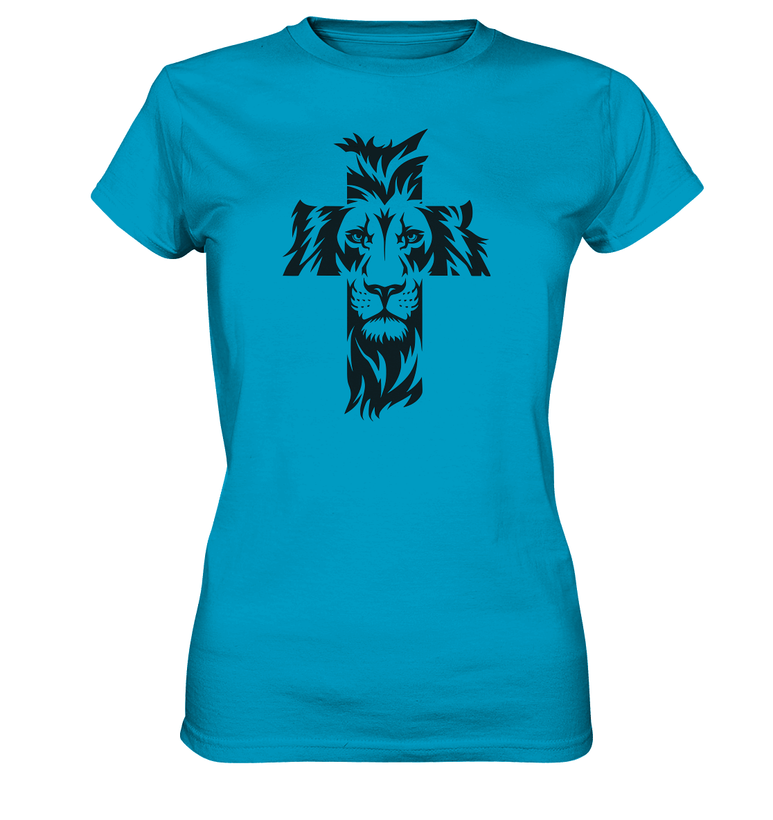 Der Löwe im Kreuz – Mut und Gnade vereint | Christliche Kleidung - Ladies Premium Shirt