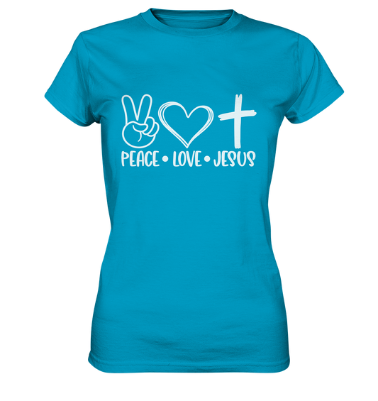 Frieden, Liebe, Jesus: Christliche Kleidungskollektion - Ladies Premium Shirt