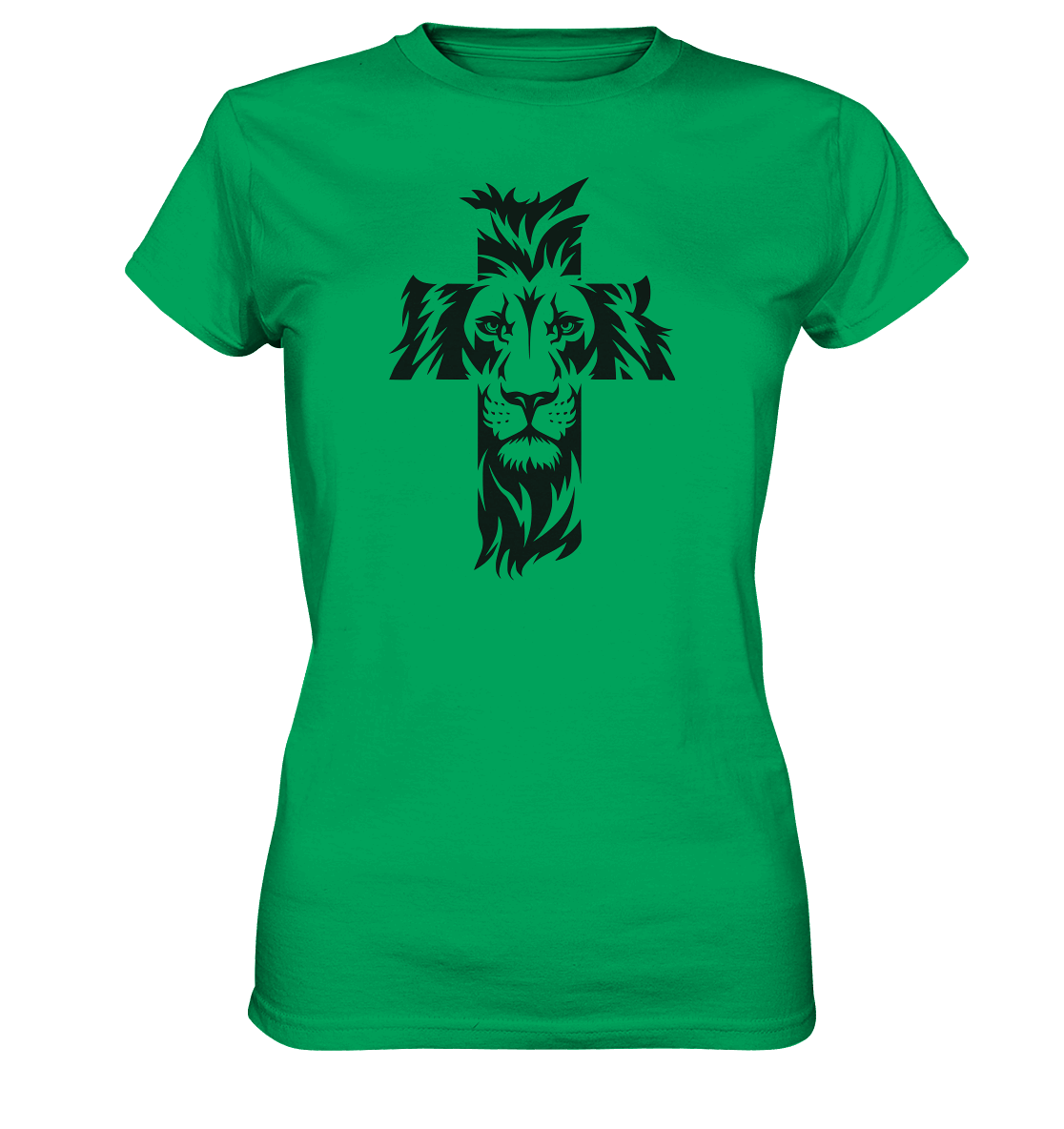 Der Löwe im Kreuz – Mut und Gnade vereint | Christliche Kleidung - Ladies Premium Shirt