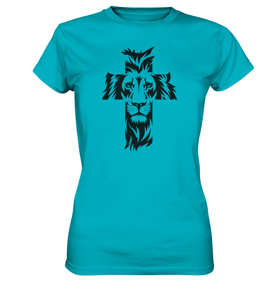 Der Löwe im Kreuz – Mut und Gnade vereint | Christliche Kleidung - Ladies Premium Shirt