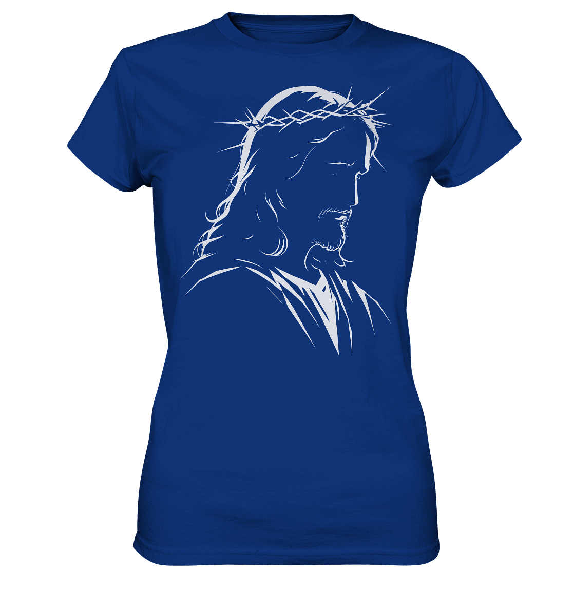 Der Blick des Erlösers – Jesus-Silhouette im Konturdesign | Christliche Kleidung - Ladies Premium Shirt