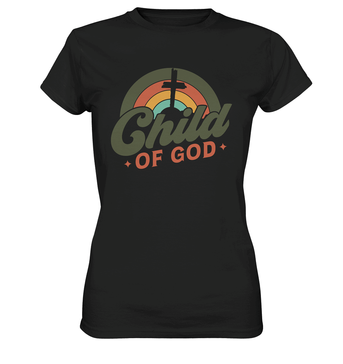 "Kind Gottes" im Retro-Look - Ladies Premium Shirt