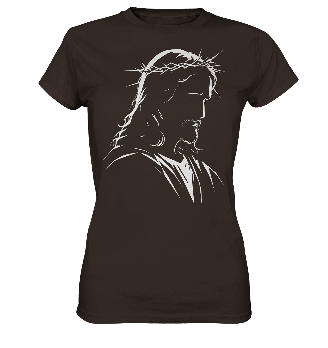 Der Blick des Erlösers – Jesus-Silhouette im Konturdesign | Christliche Kleidung - Ladies Premium Shirt