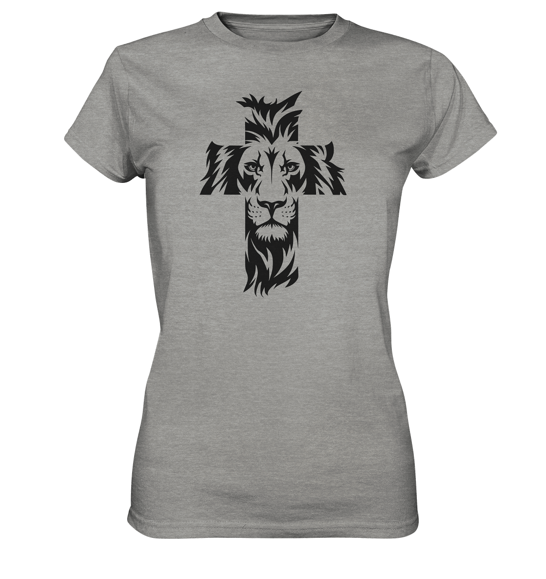 Der Löwe im Kreuz – Mut und Gnade vereint | Christliche Kleidung - Ladies Premium Shirt